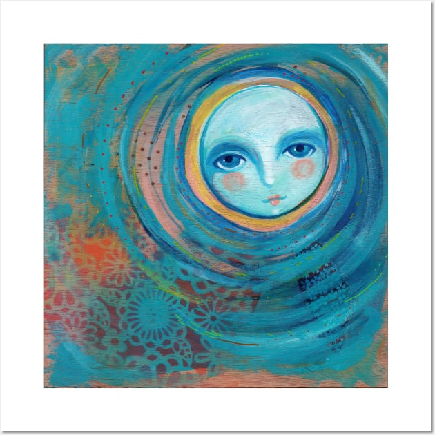 Moon Flower Girl Wall Art by gaea